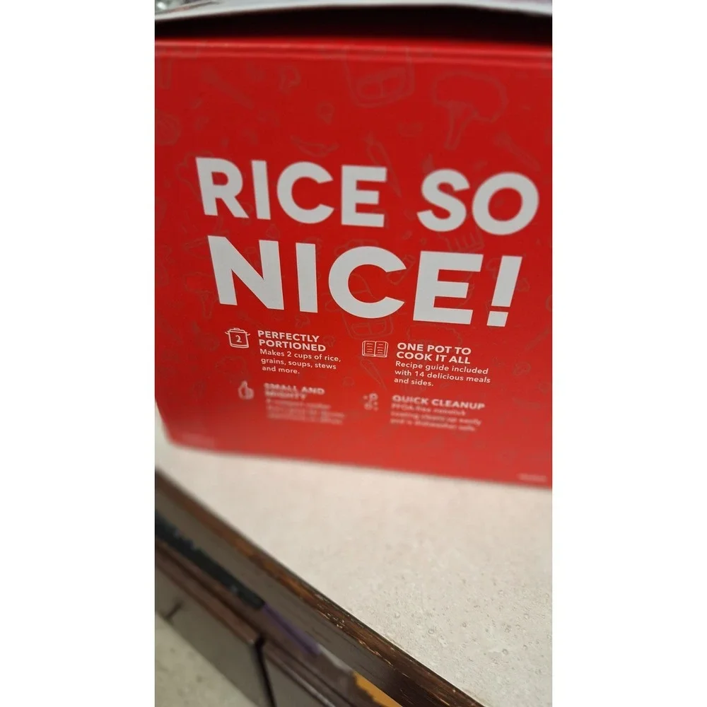 DASH MINI RICE COOKER 2 CUP NONSTICK ELECTRIC COOKER BLACK NEW
